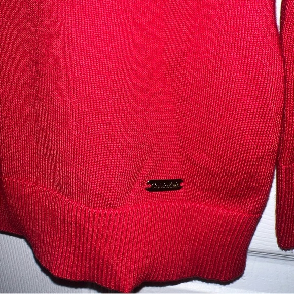 Calvin Klein Red Turtleneck Sweater with Button Accents - Picture 3 of 6